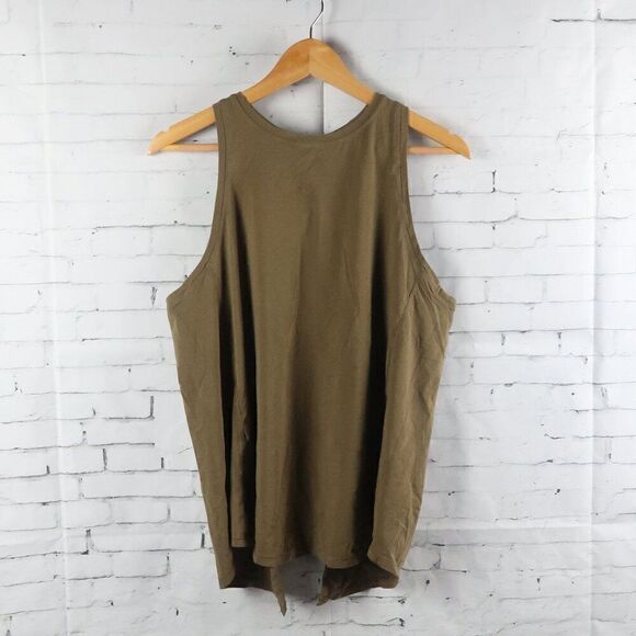 CRZ YOGA OLIVE YELLOW SLEEVELESS OPEN TIE BACK TANK TOP SIZE X SMALL - Picture 1 of 5
